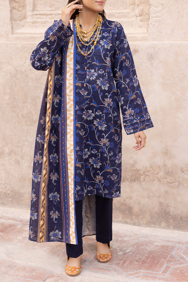 Unstitched Printed Warm Khaddar 3 Piece