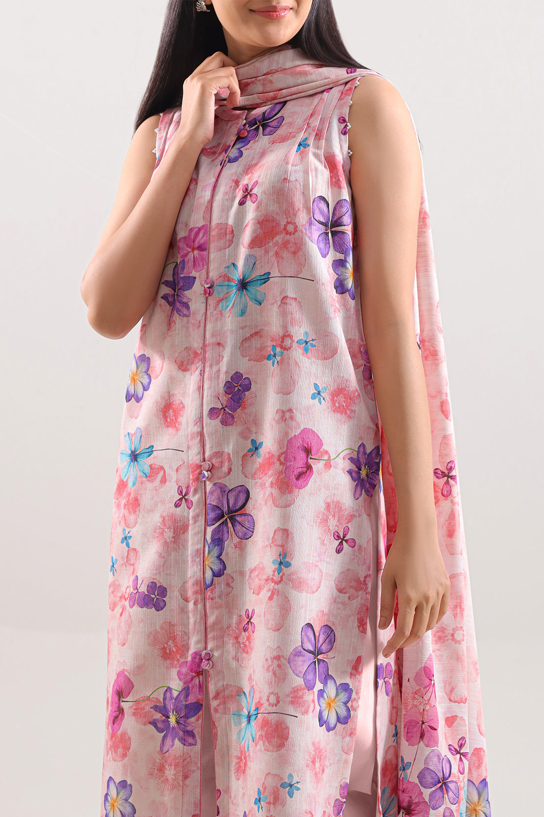 Baby Pink Cotton Khaddar 3-Piece 3