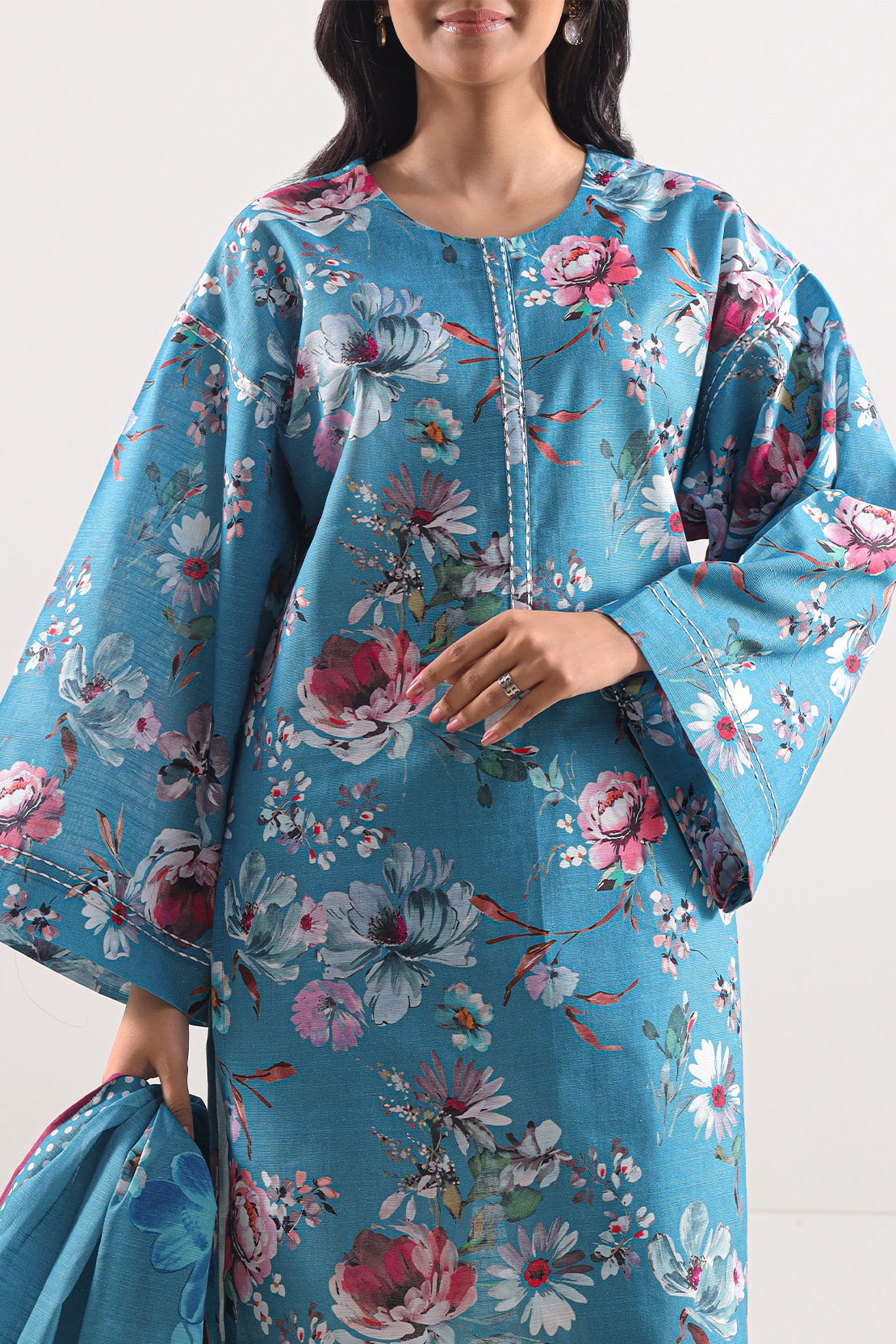 Blue Floral Lawn 3-Piece 3