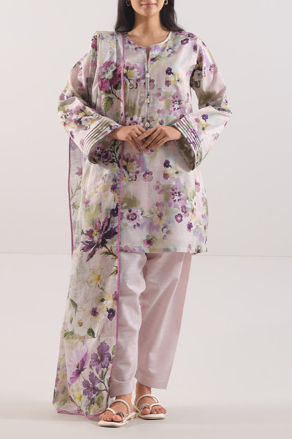 Unstitched Printed Warm Khaddar 3 Piece