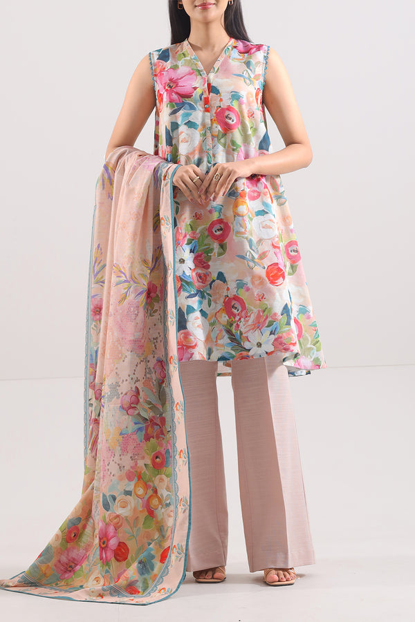 Unstitched Printed Warm Khaddar 3 Piece