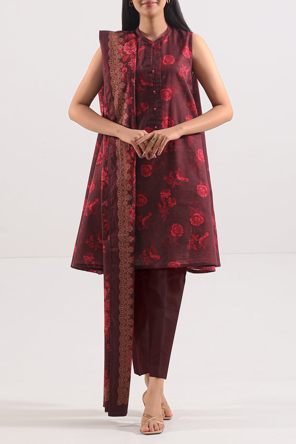 Unstitched Printed Warm Khaddar 3 Piece