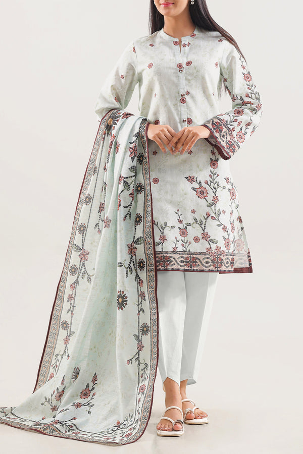 Unstitched Printed Warm Khaddar 3 Piece
