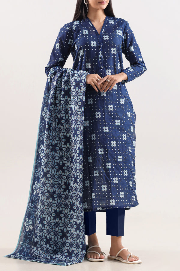 Unstitched Printed Warm Khaddar 3 Piece