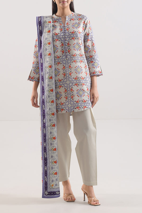 Unstitched Printed Warm Khaddar 3 Piece