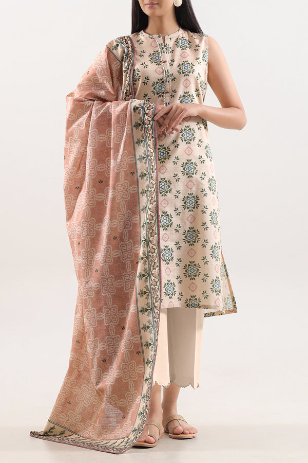 Unstitched Printed Warm Khaddar 3 Piece