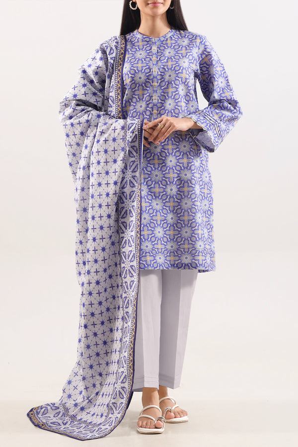 Unstitched Printed Warm Khaddar 3 Piece
