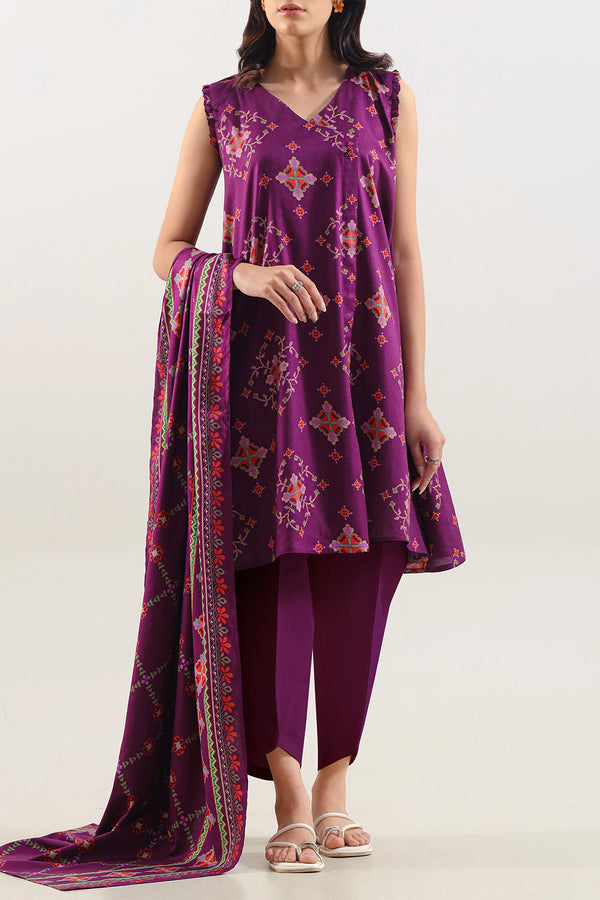 Unstitched Printed Pashmina 3 Piece