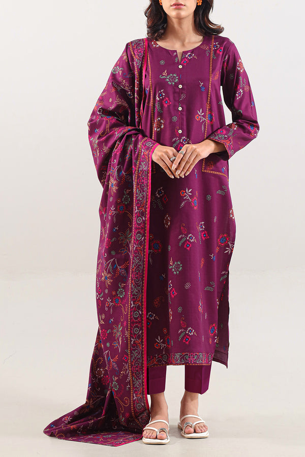 Unstitched Printed Pashmina 3 Piece
