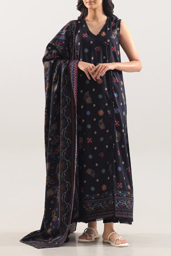 Unstitched Printed Pashmina 3 Piece