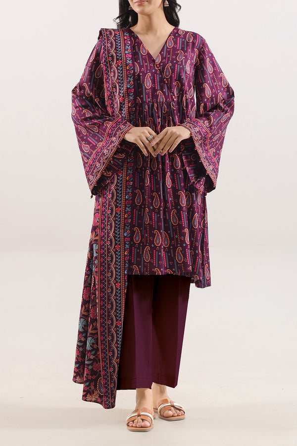 Unstitched Printed Pashmina 3 Piece
