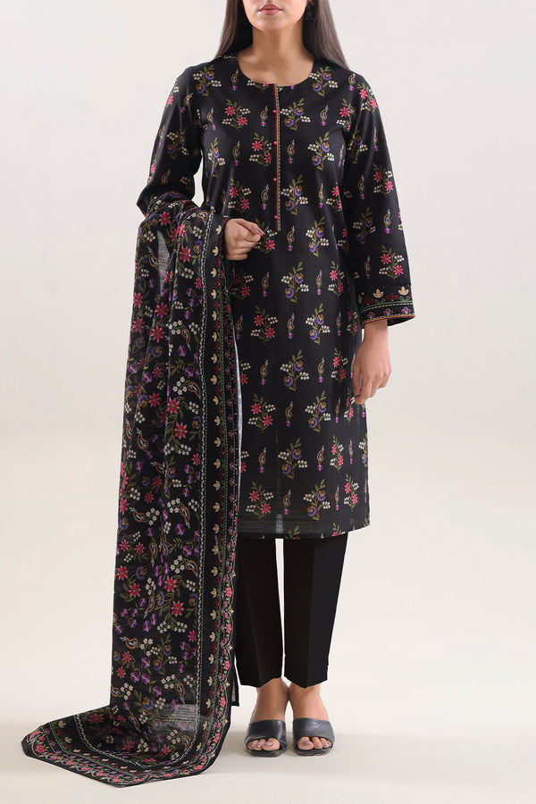 Unstitched Printed Cotton Khaddar 3 Piece