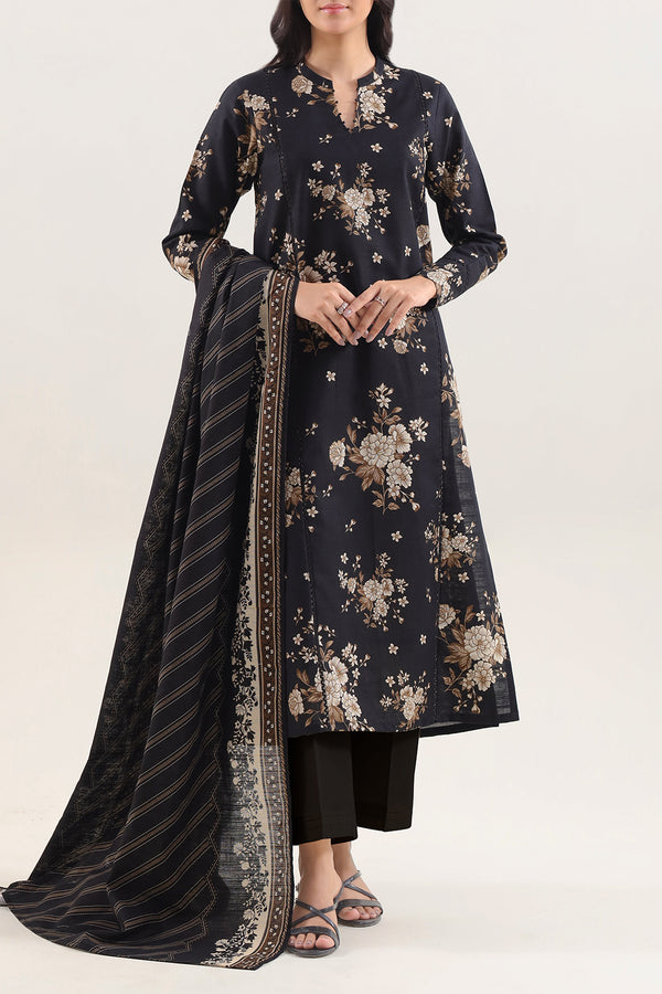 Unstitched Printed Warm Khaddar 3 Piece