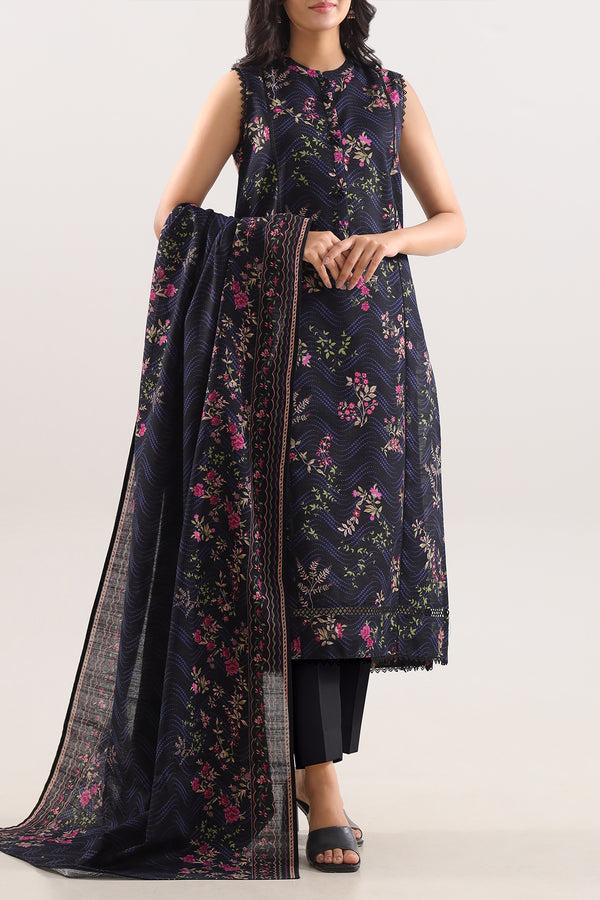 Unstitched Printed Warm Khaddar 3 Piece