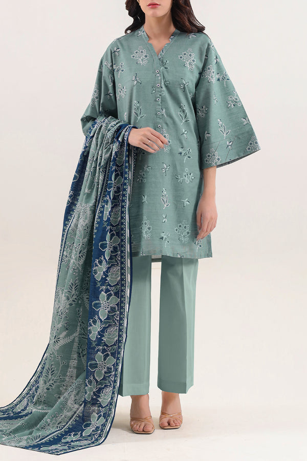 Unstitched Printed Warm Khaddar 3 Piece