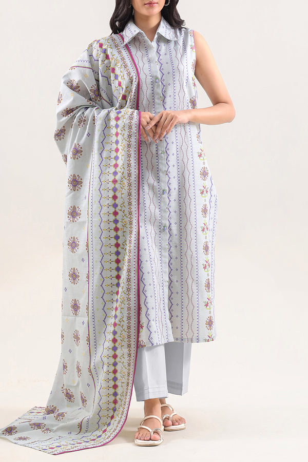 Unstitched Printed Warm Khaddar 3 Piece