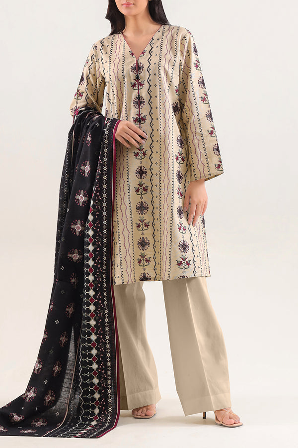 Unstitched Printed Warm Khaddar 3 Piece