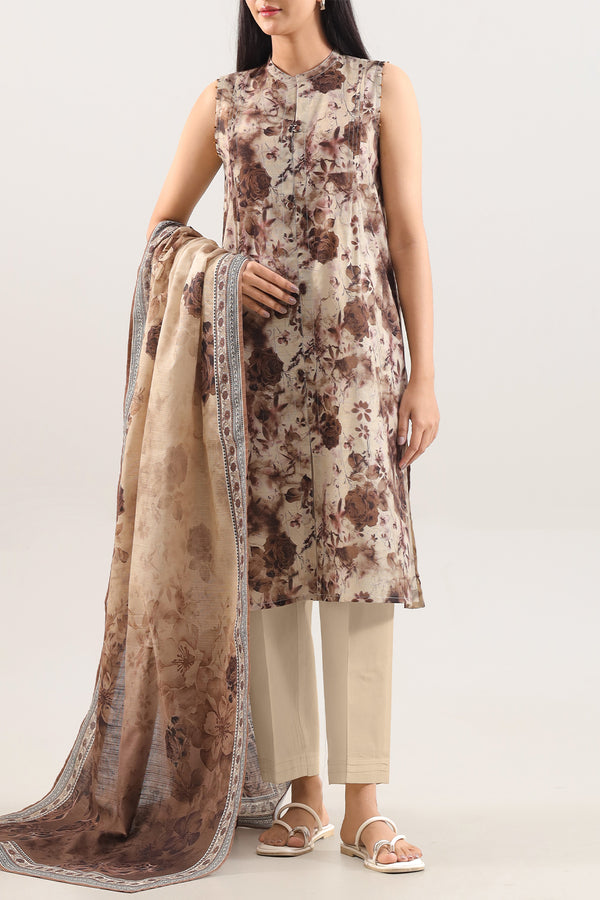 Unstitched Printed Warm Khaddar 3 Piece