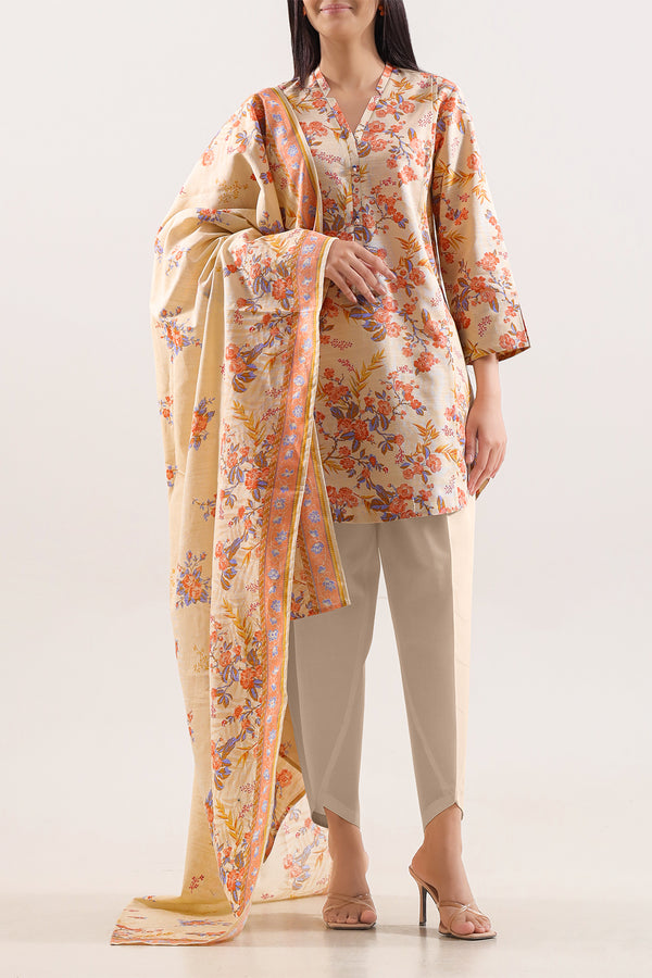 Unstitched Printed Warm Khaddar 3 Piece