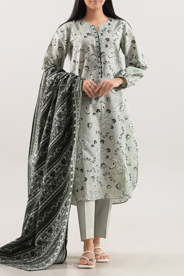 Unstitched Printed Warm Khaddar 3 Piece