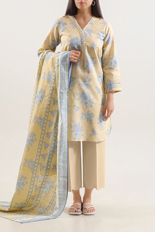 Unstitched Printed Warm Khaddar 3 Piece