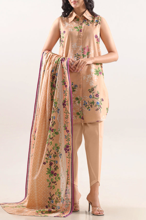 Unstitched Printed Warm Khaddar 3 Piece