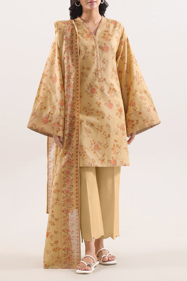 Unstitched Printed Warm Khaddar 3 Piece