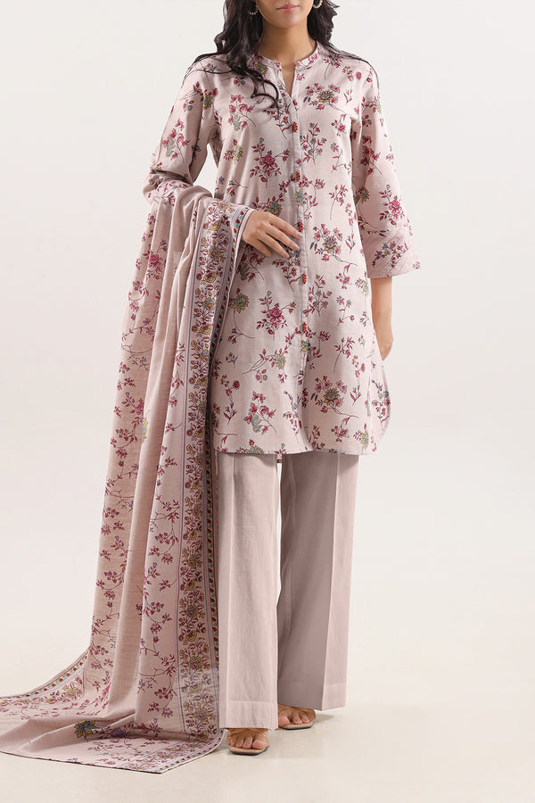 Unstitched Printed Warm Khaddar 3 Piece