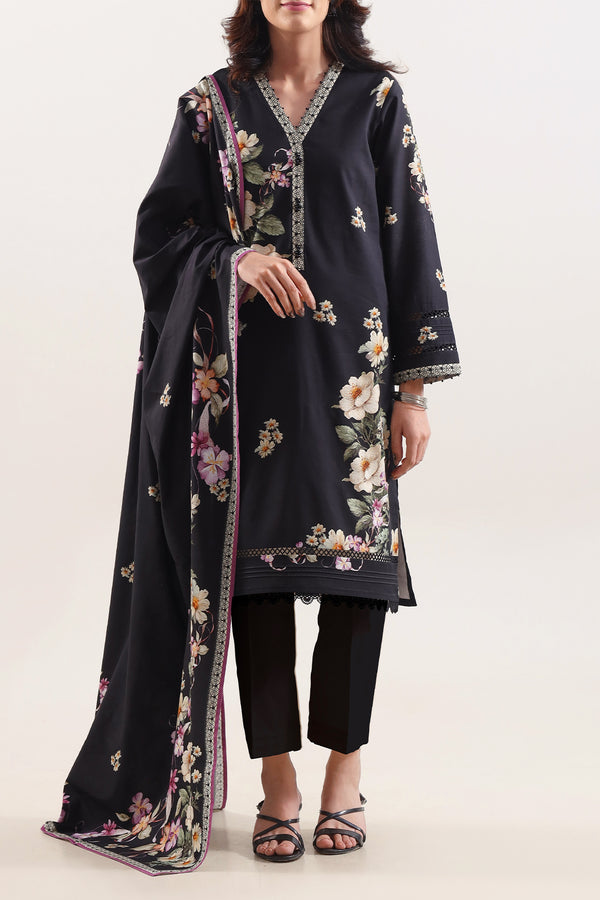 Unstitched Printed Warm Cotton 3 Piece