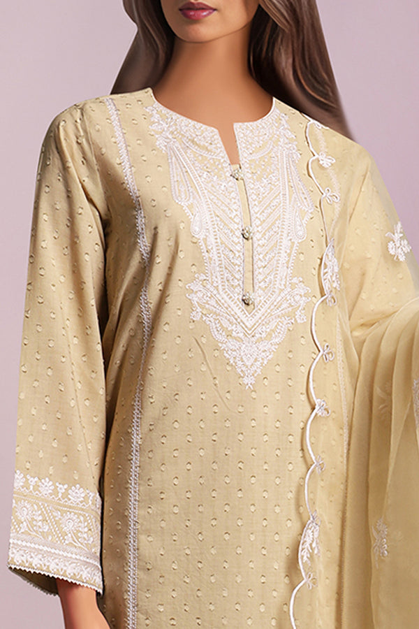 Unstitched Embroidered Self Jacquard 2 Piece (Shirt/Trouser)