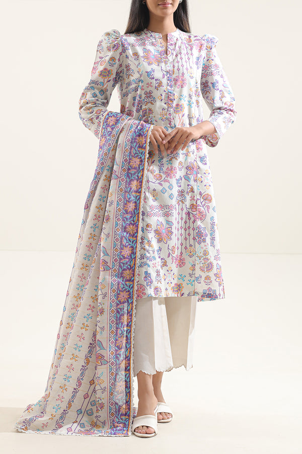 Unstitched Printed Lawn 3 Piece