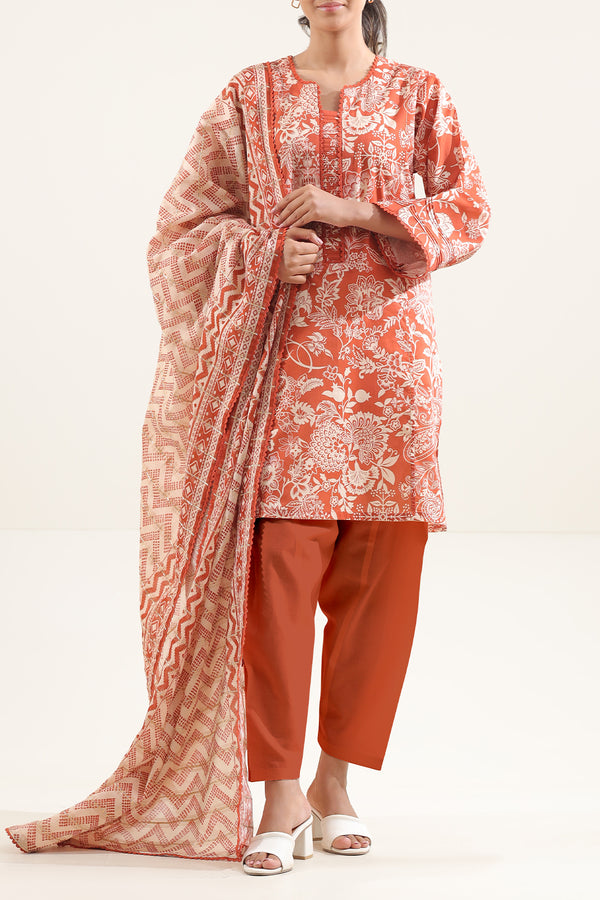 Unstitched Printed Lawn 3 Piece