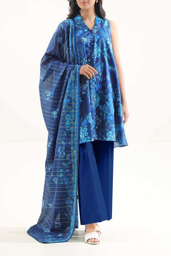 Unstitched Printed Lawn 3 Piece