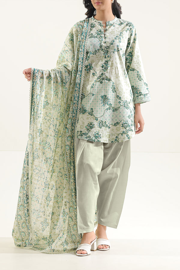 Unstitched Printed Lawn 3 Piece