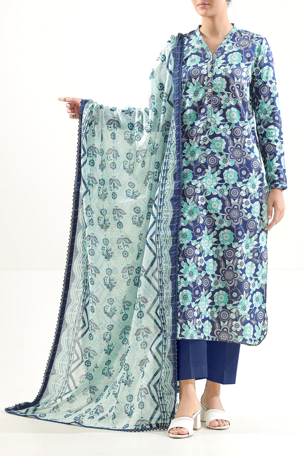 Unstitched Printed Lawn 3 Piece