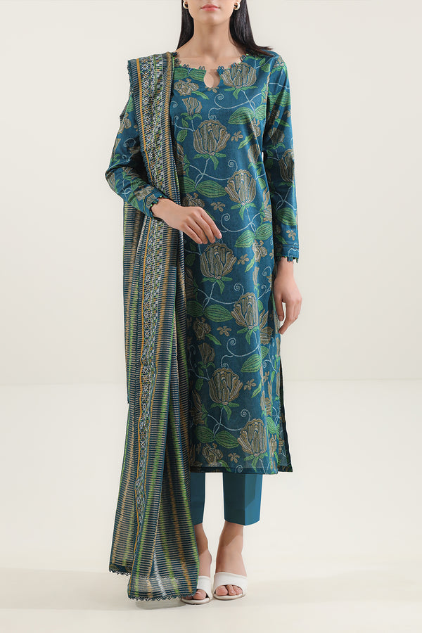 Unstitched Printed Lawn 3 Piece