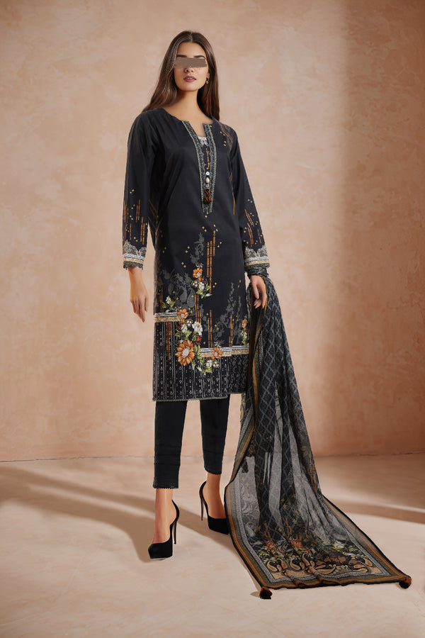 Unstitched Printed Lawn 2 Piece (Shirt/Dupatta)