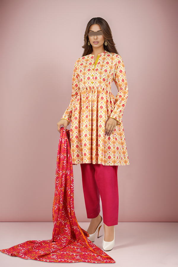 Unstitched Printed Lawn 3 Piece