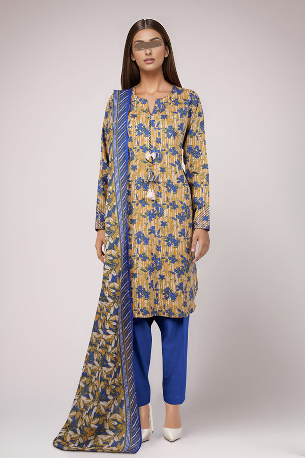 Unstitched Printed Lawn 3 Piece