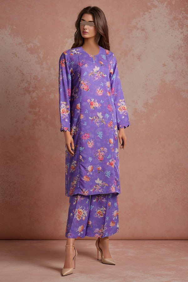 Unstitched Printed Karandi 2 Piece (Shirt/Trouser)