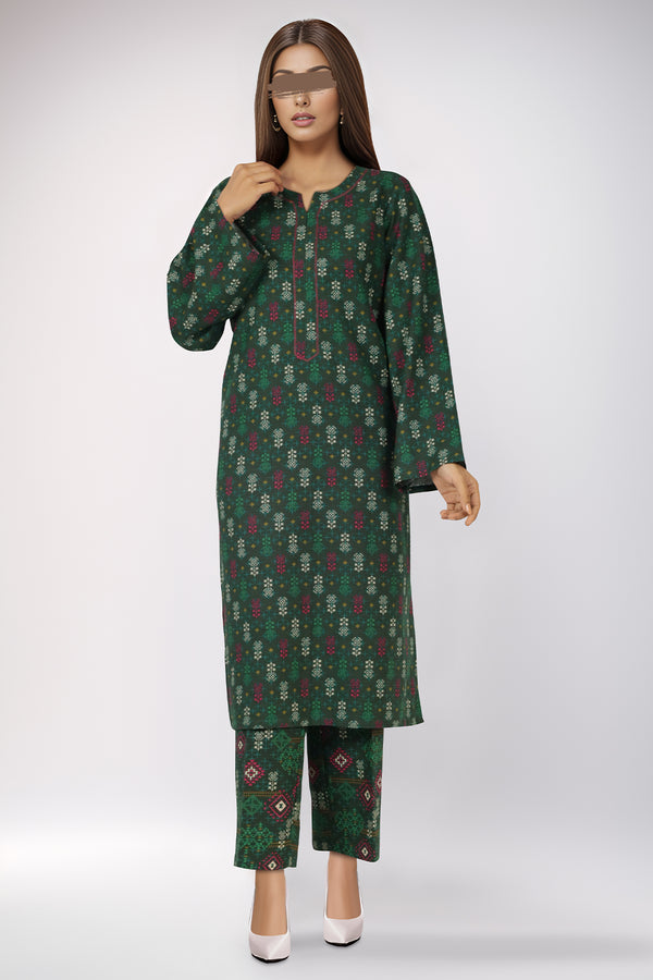 Unstitched Printed Khaddar Viscose 2 Piece (Shirt/Trouser)