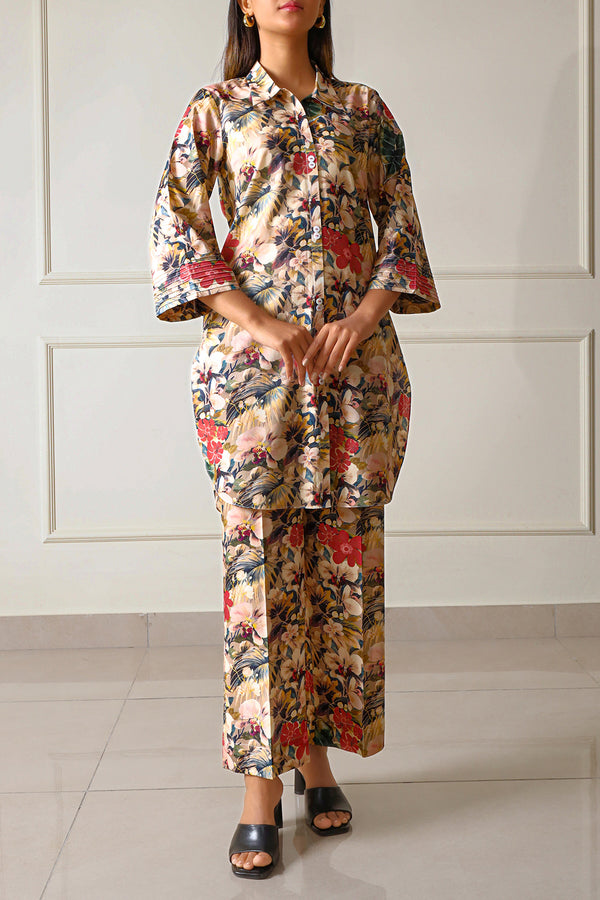 Unstitched Printed Lawn 2 Piece Shirt/Trouser