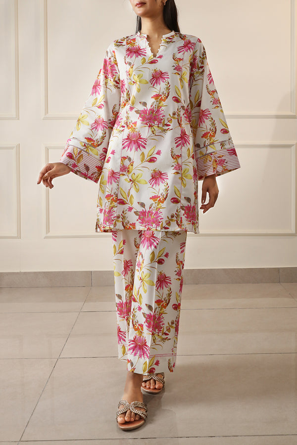 Unstitched Printed Lawn 2 Piece Shirt/Trouser