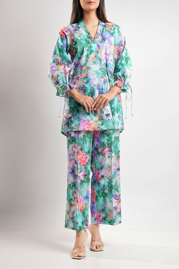 Unstitched Printed Lawn 2 Piece Shirt/Trouser
