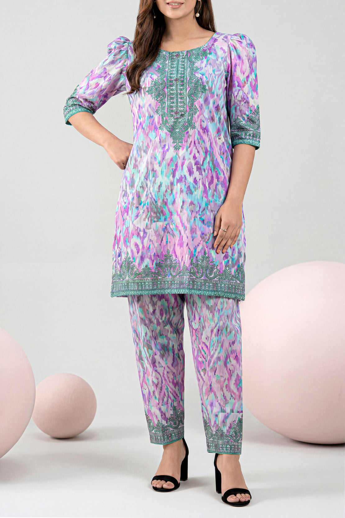 Unstitched Printed Lawn 2 Piece (Shirt/Trouser) – SAYA