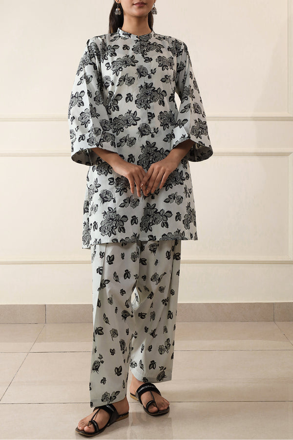 Unstitched Printed Lawn 2 Piece Shirt/Trouser