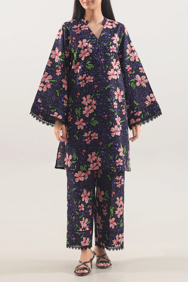 Unstitched Printed Warm Khaddar 2 Piece (Shirt/Trouser)