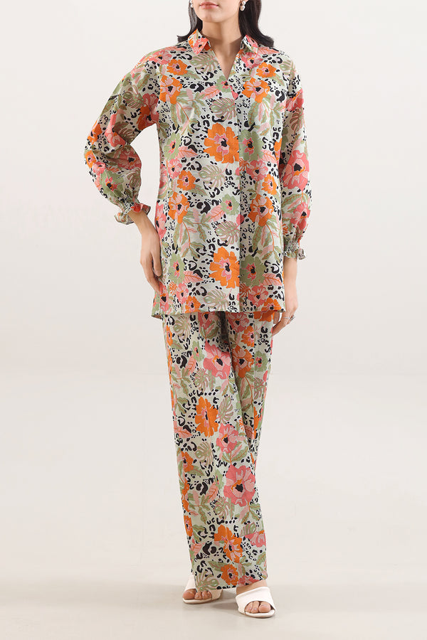Unstitched Printed Warm Khaddar 2 Piece (Shirt/Trouser)