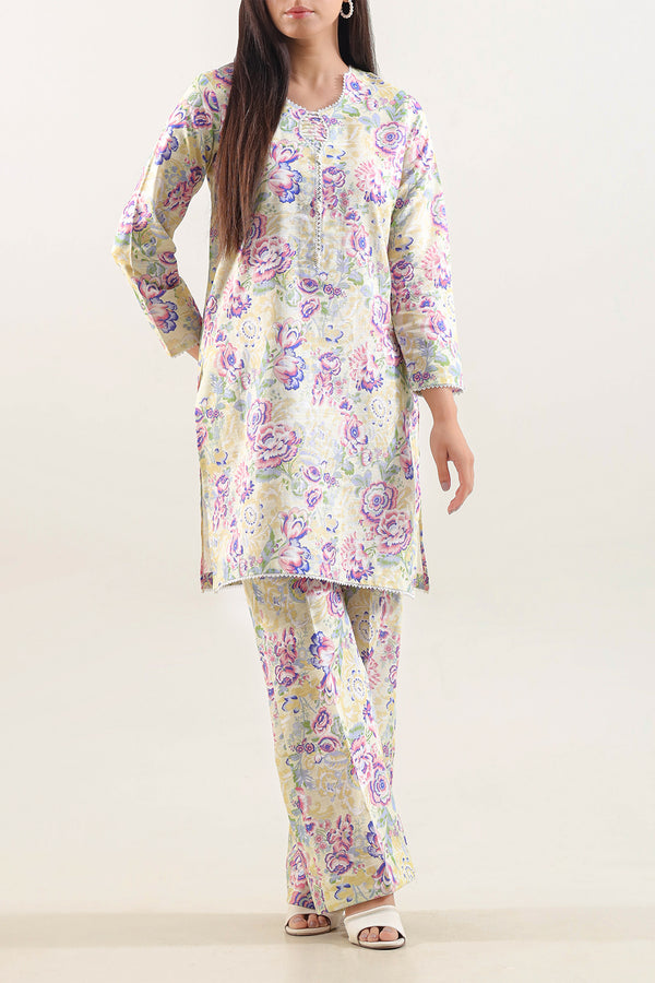 Unstitched Printed Warm Khaddar 2 Piece (Shirt/Trouser)