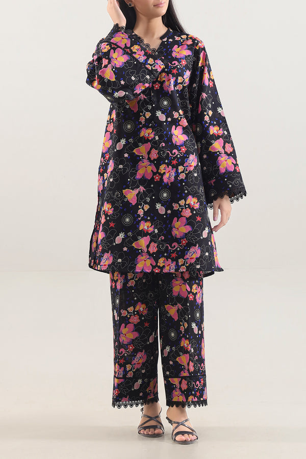 Unstitched Printed Warm Khaddar 2 Piece (Shirt/Trouser)